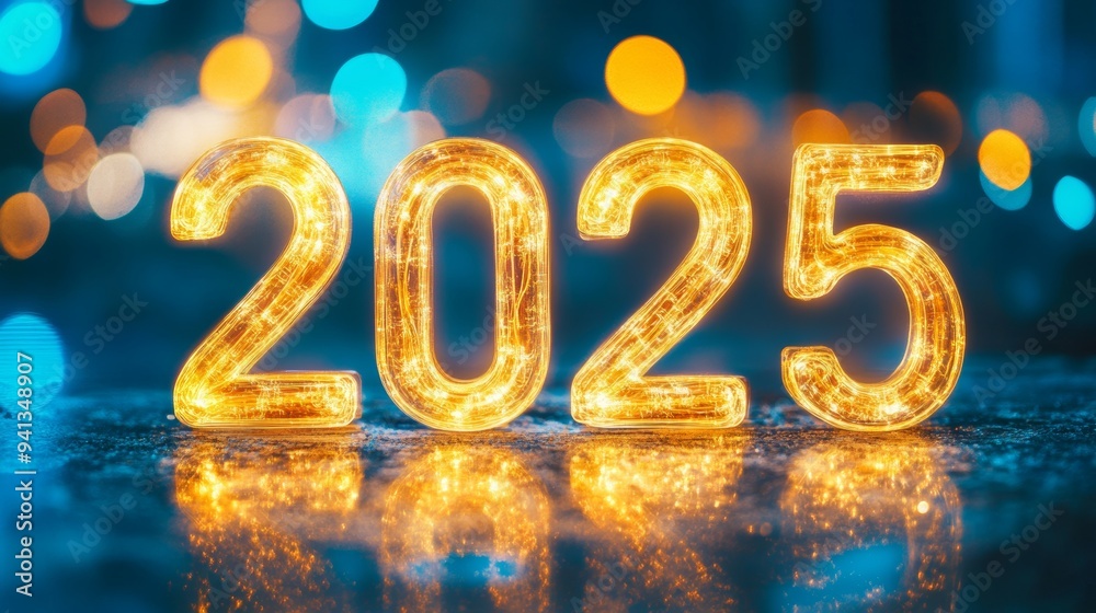 A sparkling new year's eve celebration in the city with bokeh lights in 2025 A sparkling new year's eve celebration in the city with bokeh lights in 2025