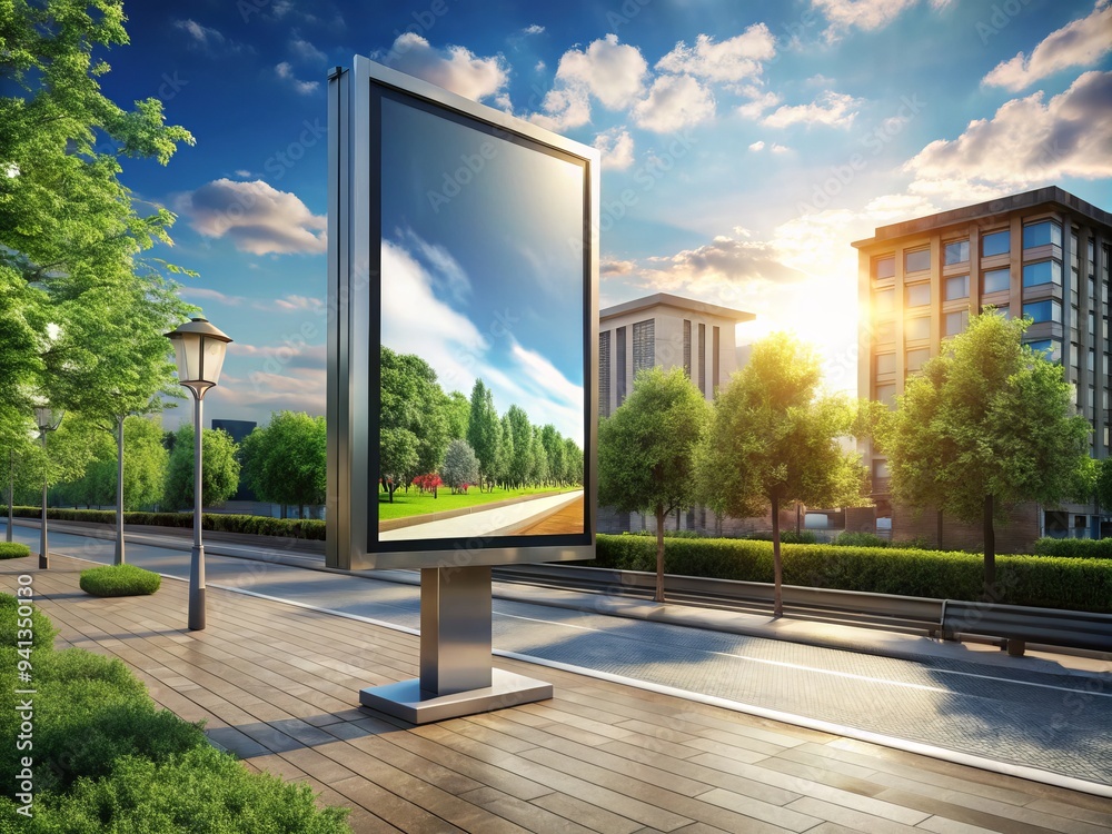Naklejka premium Three-Dimensional Outdoor Advertising Render