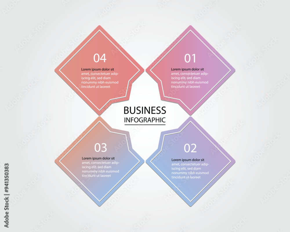 Business Infographic modern design template for banners and infographics for 4 square step Business Infographic modern design template for banners and infographics for 4 square step