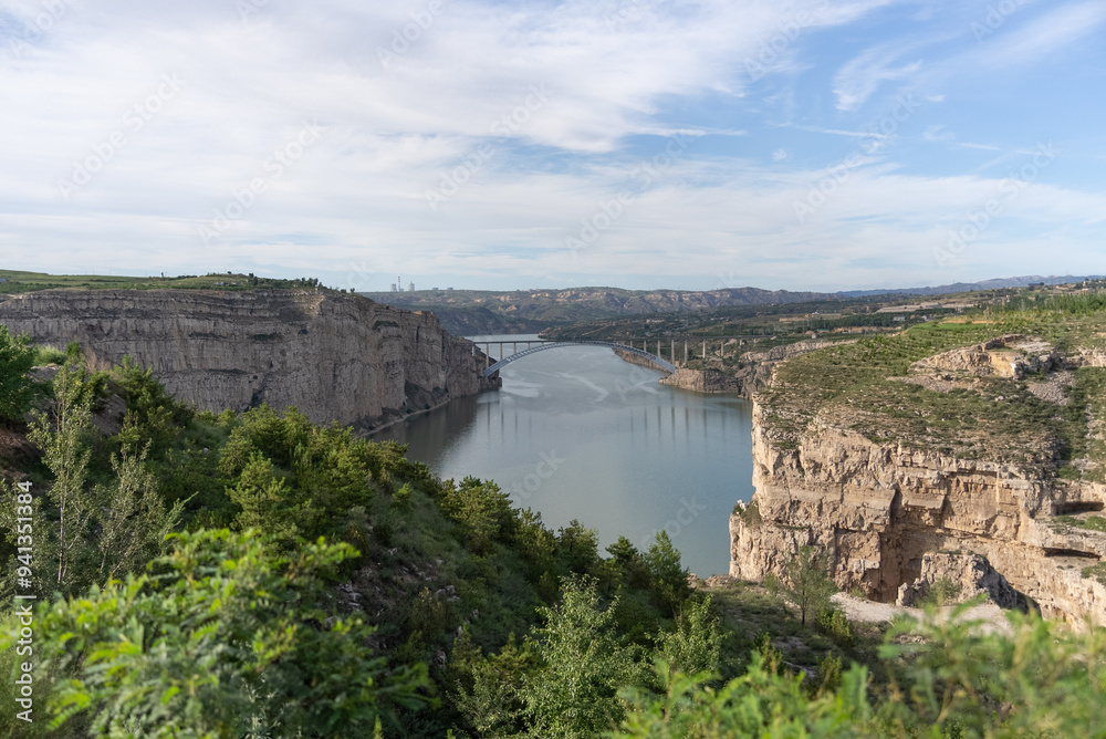 view of steel bridge over river