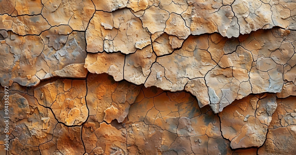 Rusty Metal Surface with Cracks and Peeling Paint