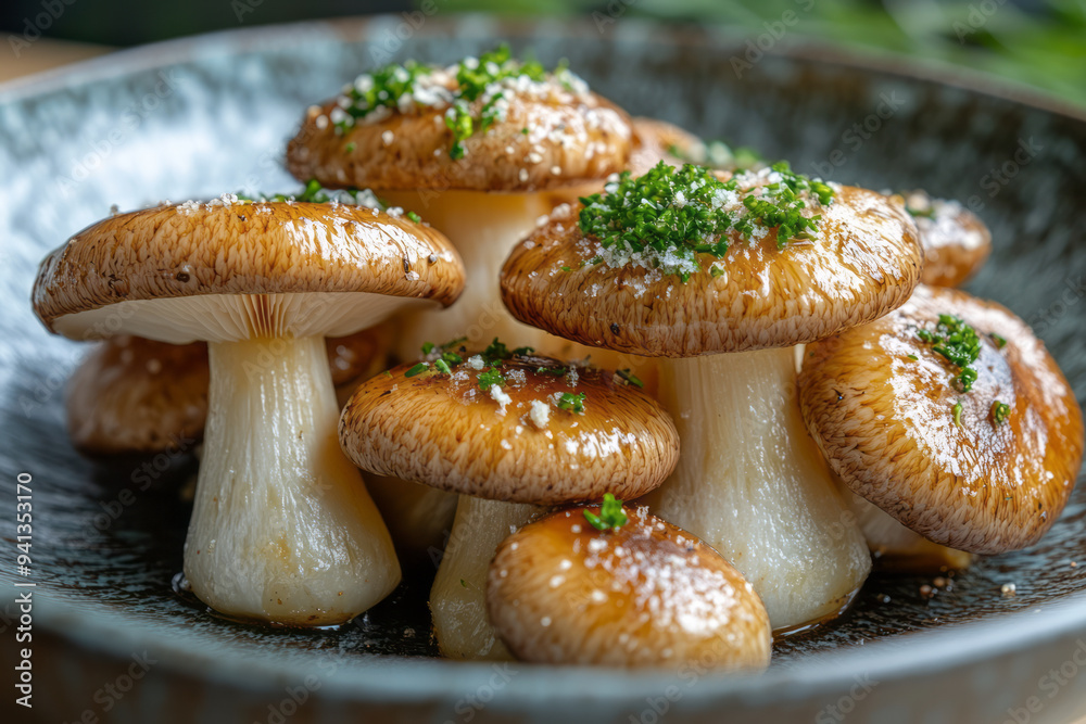 A dish featuring rare mushrooms, highlighted in a minimalist, elegant presentation, A dish featuring rare mushrooms, highlighted in a minimalist, elegant presentation,