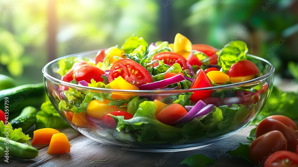 Fresh Veggie Salad with Healthy Ingredients and Vibrant Colors picture Fresh Veggie Salad with Healthy Ingredients and Vibrant Colors picture
