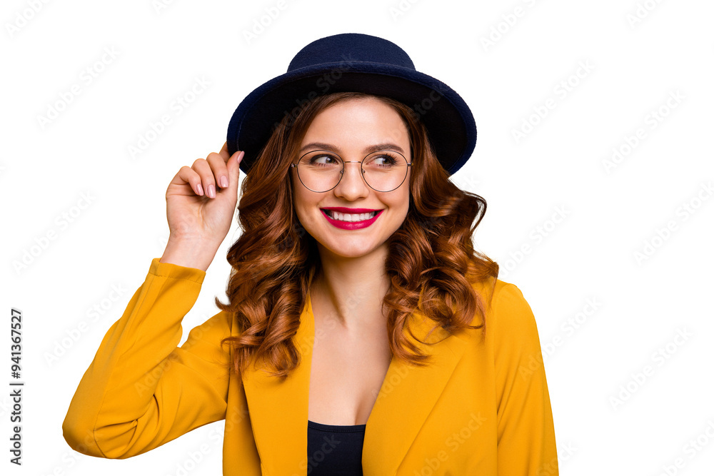 Close-up portrait of her she nice charming cute winsome attractive lovely sweet luxury chic cheerful wavy-haired lady wearing yellow blazer isolated on bright vivid shine orange background Close-up portrait of her she nice charming cute winsome attractive lovely sweet luxury chic cheerful wavy-haired lady wearing yellow blazer isolated on bright vivid shine orange background