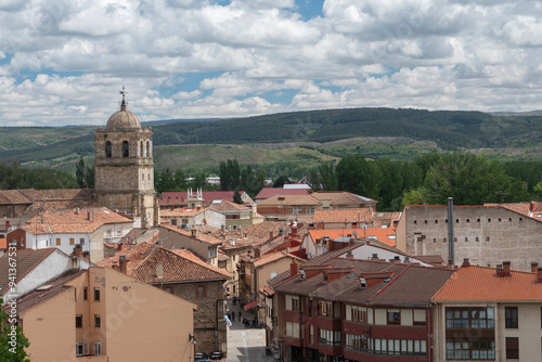 View of Aguilar de Campoo and the 14th Century Collegiate Church of Saint Michael.