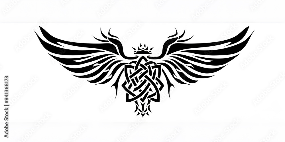 Crown Winged very simple traditional tattoo flash styles illustration Crown Winged very simple traditional tattoo flash styles illustration