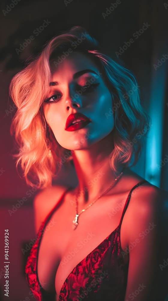 Fototapeta premium You Can't Do Without Red: Photo Portrait of a Modern Femme Fatale