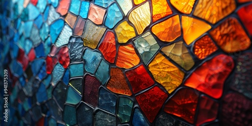 Colorful Stained Glass Mosaic Art