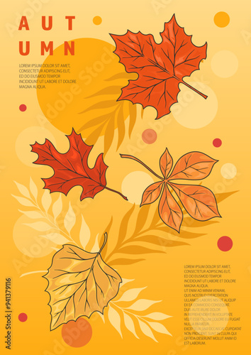 Autumn season detailed sticker colorful