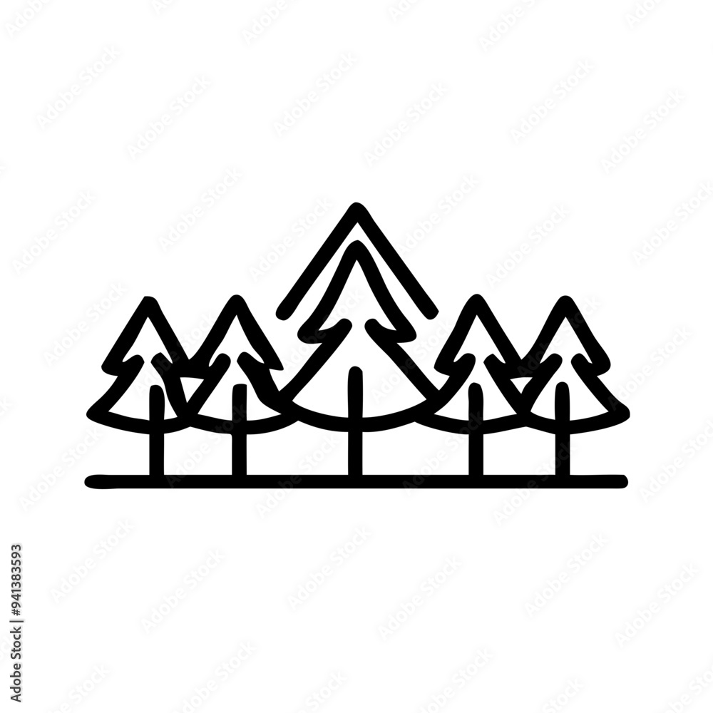 Forest conservation icon. Ecology symbol. Linear style. Forest conservation icon. Ecology symbol. Linear style.
