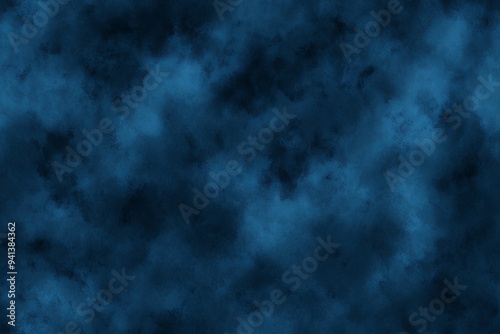 Abstract blue and black smoky background with a cloudy texture.