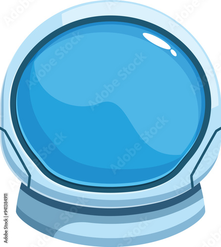 Astronaut helmet with a blue reflection in its visor, evoking space exploration and futuristic adventures