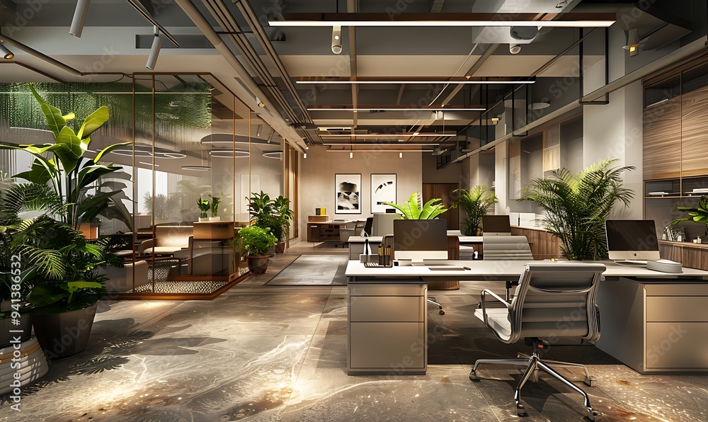 Professional Office with Open-Plan Layout, Private Offices, and Shared Workspaces Professional Office with Open-Plan Layout, Private Offices, and Shared Workspaces
