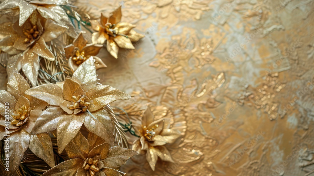Close-up of celebratory decorations on a textured background. Close-up of celebratory decorations on a textured background.