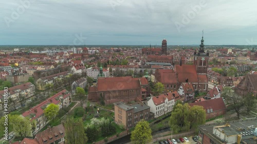 Wallpaper Mural Gdansk Poland time lapse high angle view day to night city skyline at old town Torontodigital.ca