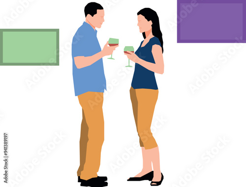 Boy and girl holding drinking glasses.