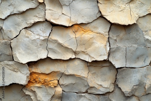 Cracked Light Brown Natural Stone Wall in Cave: Abstract Texture, Beautiful Patterns & Seamless Wa