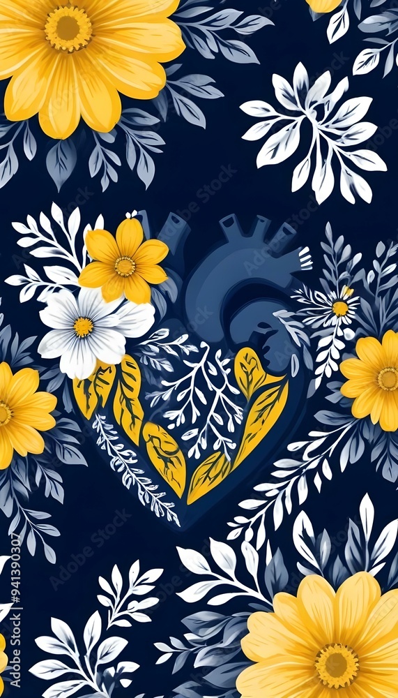 A heart blooming with mental health A heart blooming with mental health