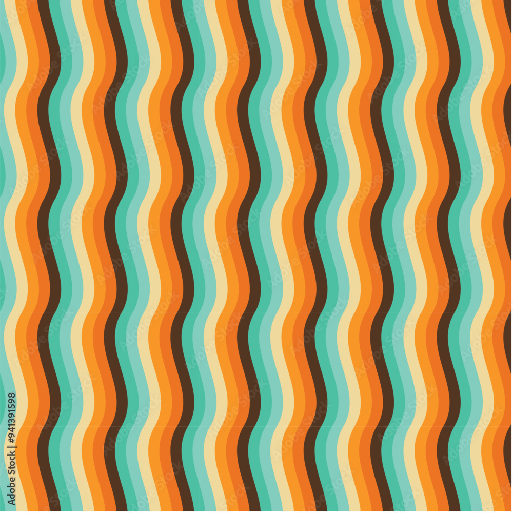 70s Retro Seamless Pattern in Orange, Brown, Turquoise and Beige. 60s and 70s Retro style and Aesthetic 70s Retro Seamless Pattern in Orange, Brown, Turquoise and Beige. 60s and 70s Retro style and Aesthetic