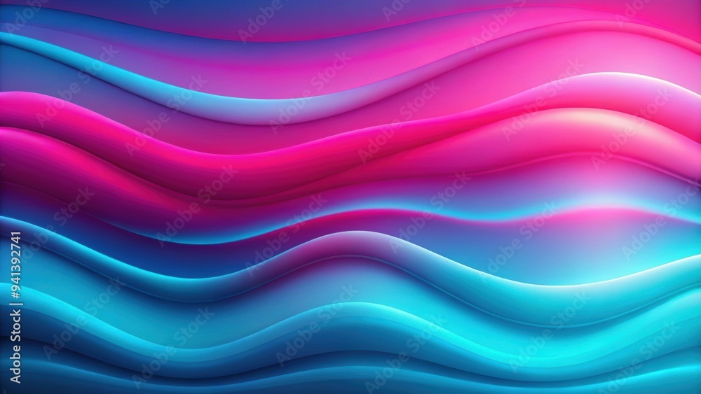 Fototapeta premium Electric pink, azure, and powder blue wavy gradient abstract background, electric pink, azure, powder blue, colorful