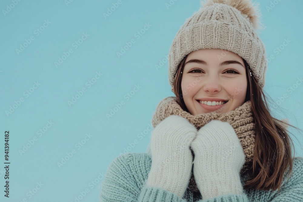 Portrait of a Woman in a Winter Outfit Smiling Portrait of a Woman in a Winter Outfit Smiling