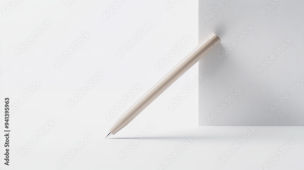 Modern Pen Balanced on Edge of Paper Generative AI Modern Pen Balanced on Edge of Paper Generative AI