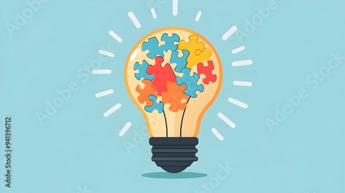 Innovative Puzzle Pieces Lighting the Way to Growth and Solutions