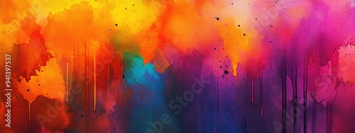 Watercolor illustration featuring vibrant acrylic paint ink graphic elements and a bright grunge acrylic design Abstract oil painting with rainbow ink in a contemporary style and artistic graffiti