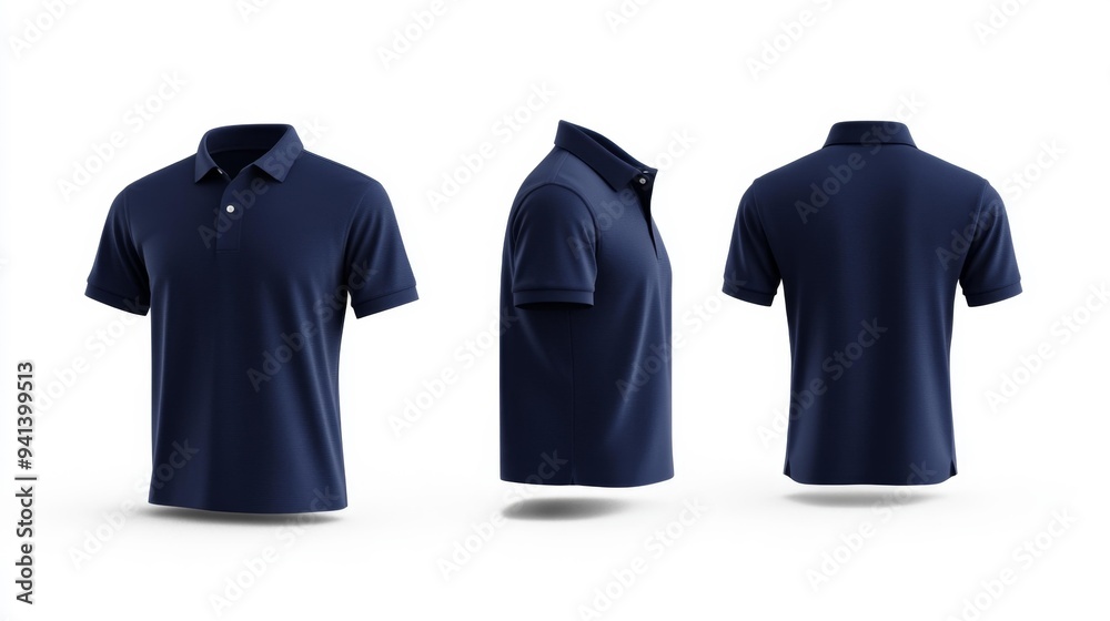 Classic Polo Shirt Design in Navy Blue - Generative AI Classic Polo Shirt Design in Navy Blue - Generative AI