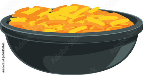 Grey bowl is overflowing with shredded cheese, ready to be used in a variety of dishes