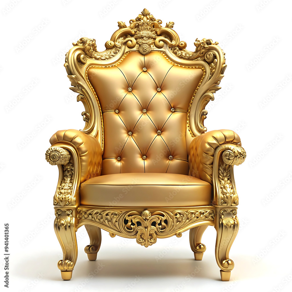 golden throne on white background golden throne on white background