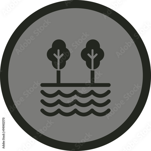 Creek Vector Icon Design