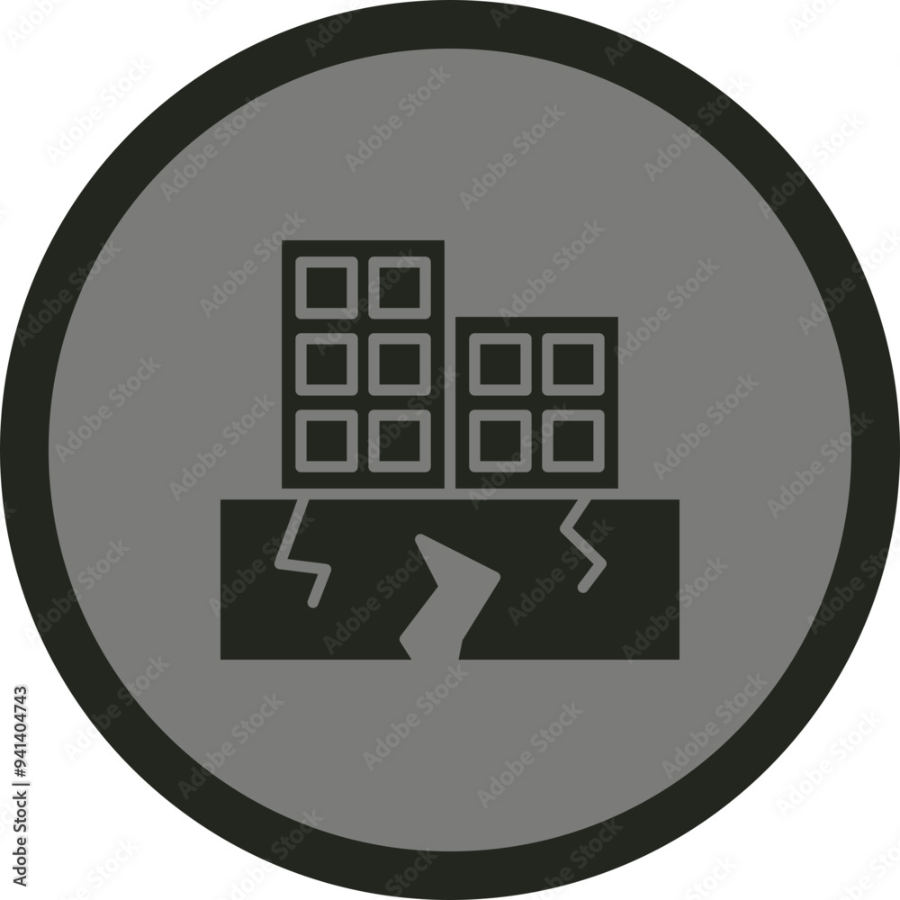 Earthquake Buildig Icon Design Earthquake Buildig Icon Design
