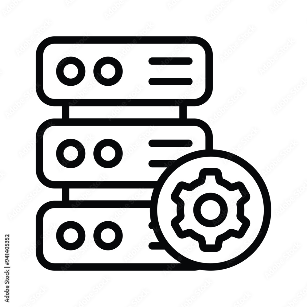 Get this amazing icon of server setting in modern design style