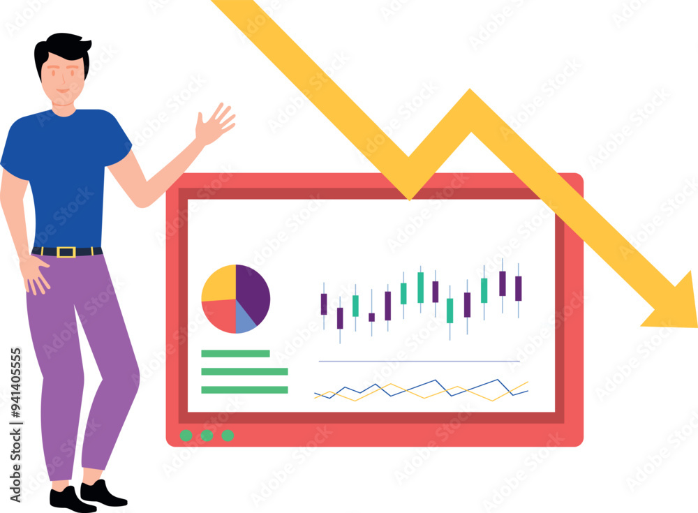 The business graph is decreasing. The business graph is decreasing.