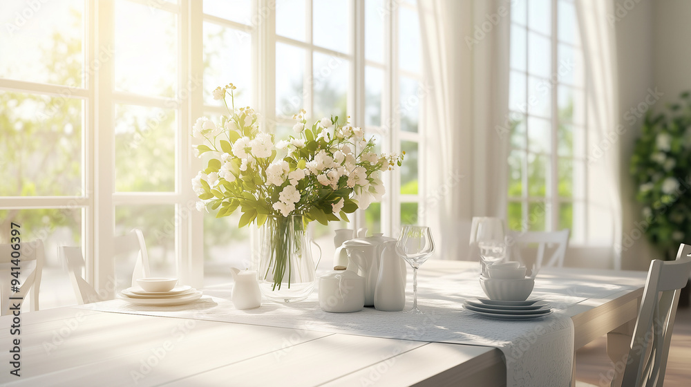 Fototapeta premium white wood table