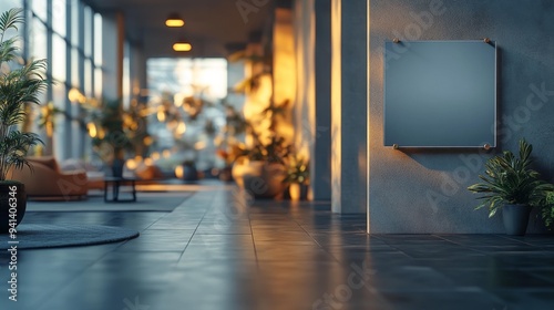 Modern Interior with Sunlit Corridor Generative AI