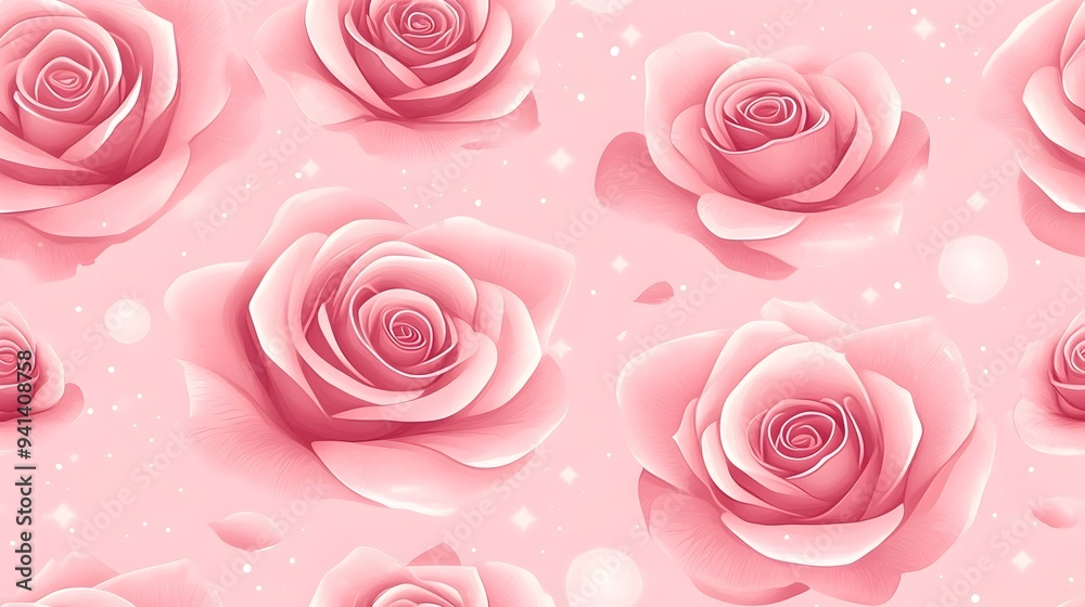 Romantic Pink Rose Flowers Blooming in Garden with Soft Focus Background Romantic Pink Rose Flowers Blooming in Garden with Soft Focus Background