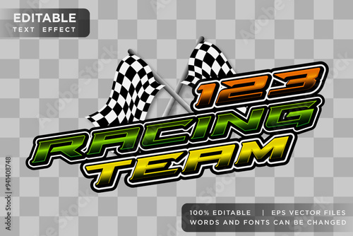 racing team editable text effect