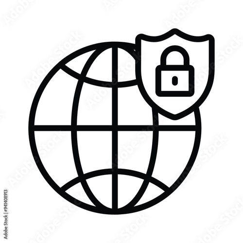Check this carefully designed global protection icon in trendy style