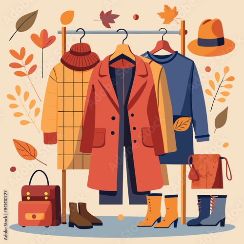 vector illustration of clothes for sale