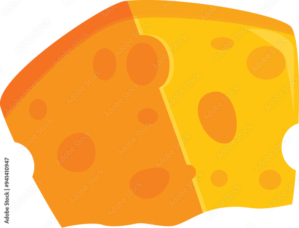 Cartoon piece of melting cheese isolated on white background Cartoon piece of melting cheese isolated on white background