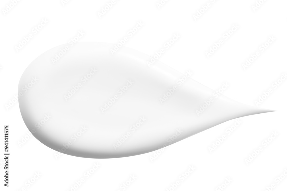 A smear of cream on a blank background A smear of cream on a blank background