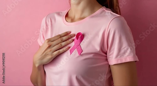 Woman arm and hand is wearing boxing grove and is hooking or fighting with someone or against something, Breast cancer campaign.	