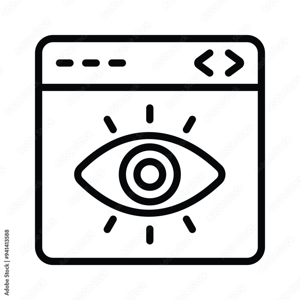 Get your hands on this creatively designed icon of website monitoring Get your hands on this creatively designed icon of website monitoring