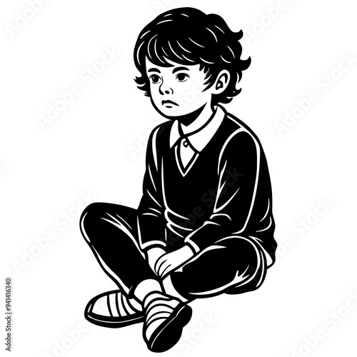little boy sitting on the floor