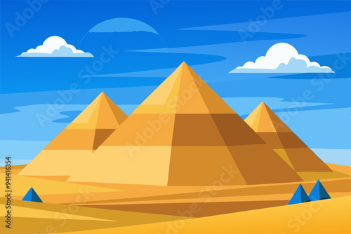 vector illustration graphic cartoon of egypt pyramid