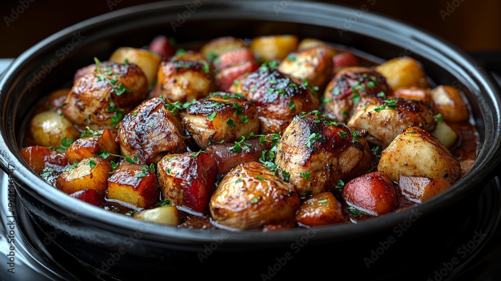 Delicious Chicken Stew with Vegetables Generative AI Delicious Chicken Stew with Vegetables Generative AI
