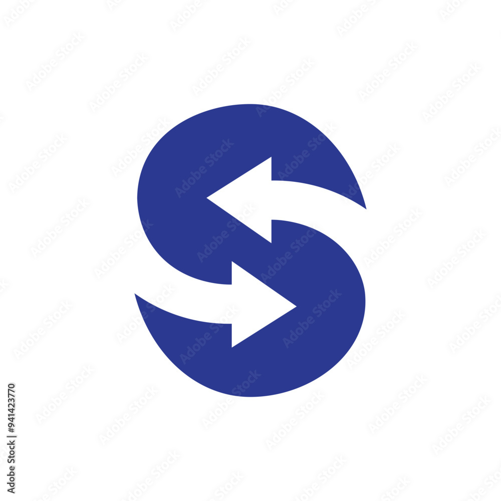 Left right arrows design S letter vector, Transfer arrows icon, 2 side arrow icon symbol Left right arrows design S letter vector, Transfer arrows icon, 2 side arrow icon symbol