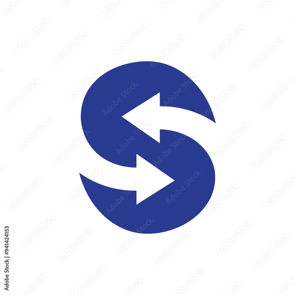 Left right arrows design S letter vector, Transfer arrows icon, 2 side arrow icon symbol Left right arrows design S letter vector, Transfer arrows icon, 2 side arrow icon symbol